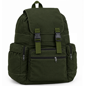 Mochila de Lona Verde Militar 1003 Ultra Forte 16x28x50cm Para Pesca, Camping, Caça, Atividades ao Ar Livre