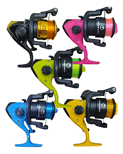 Molinete Para Pesca Mac 200 Premium Com Linha No Carretel Lado Da Manivela Direito/esquerdo