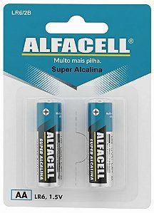 Pilha Alfacell Super Alcalina Palito AA LR62B 1.5V C/2 Energia Duradoura e Confiável para Seus Dispositivos