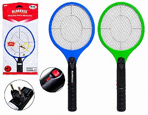 Raquete Elétrica Mata Mosquito Dengue Insetos Cor Sortida Verde Azul Recarregável