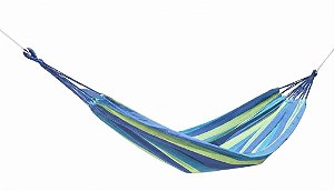 Rede de Descanso Portátil em tons vibrantes de azul e verde Acompanhada Brinde de Bolsa Balanço Ar Livre