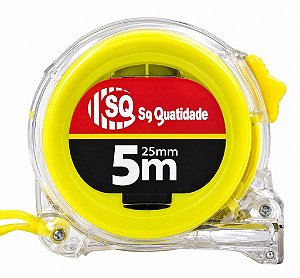Trena Metrica Profissional 5m x 25mm C/12 Unidades SQ3096 Plástico Com Trava fácil de guardar e transportar