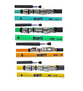 Vara de Pesca Albatroz Buriti Cores Sortidas 5-10lbs P/Molinete e Carretilha 2 Partes Diversos Tamanhos 1,50 1,65 1,80 2,10m