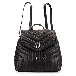 Mochila Média em Matelassê com Tampa WJ 45897