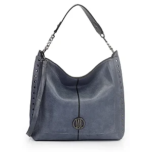 Bolsa Hobo Grande com Detalhes de Metais JW