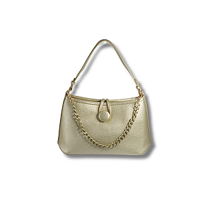 Bolsa Média Satchael detalhe corrente botão frente