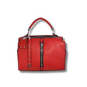 Bolsa Transversal Mão Detalhe Ziper na Frente Melo & SY Vermelho