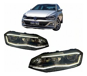 Farol Bi-Xenon Volkswagem Polo MK6 2017 até 2022 Modelo R-Line