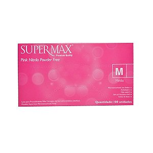 Supermax Powder Free Nitrilo PINK Tamanhos: XP, P, M e G