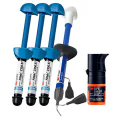 Restaurador 3M™ Filtek™ Z350 XT, 3 cores, Adesivo 3M™ Single Bond Universal e 3M™ Filtek™ Supreme Flowable Restaurador