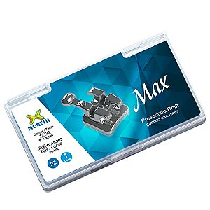 Kit de Bráquetes 01 caso Prescrição Roth Max .022" Can. 9° Ang. Gancho Can./Prés