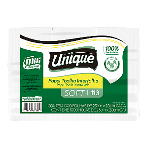 Toalha Interfolha Unique Soft 20G |  pacotes de 1000FLS 23CM x 20CM