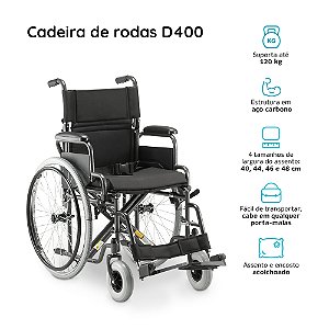 Cadeira de Rodas Aço Dobrável até 120 Kg D400 Dellamed