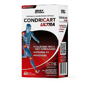 COLÁGENO TIPO II + VITAMINA D3 + MAGNÉSIO  CONDRICART ULTRA 60 CÁPSULAS SIDNEY OLIVEIRA