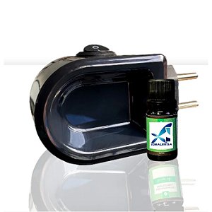 Kit Difusor Elétrico Preto de Plastico + Essência 10ml