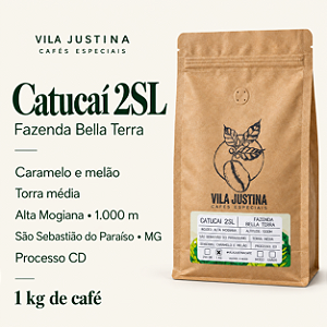 Café Especial Catucaí 2SL - Sensorial Caramelo e Melão 86pts da Faz. Bella Terra - 1kg