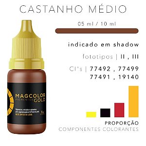 Pigmento Castanho Médio 5ml Mag Color Gold