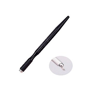 Tebori Aluminio Anatômico Preto Microblading