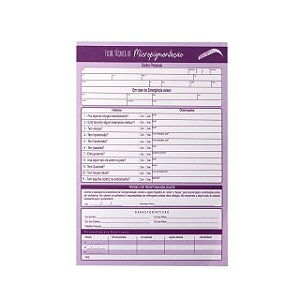 Ficha de Anamnese para Micropigmentação C/100 Folhas
