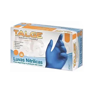 Luva Nitrílica Talge Azul sem Pó G - C/100 un