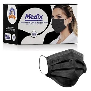 Mascara Cirurgica Medix Preta - 50un