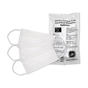 Mascara Cirurgica Tripla Branca 50un -Descarpack