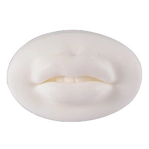 Boca Silicone 3D Realista Branca Treinamento Micropigmentação