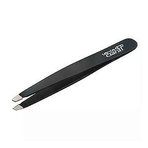Pinça Ponta Inclinada em Aço Inox Escovado Preta - Unidade