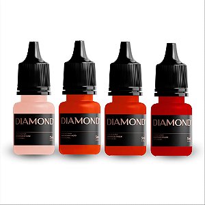 Kit Pigmentos Labial Diamond 4 Cores 5 ml