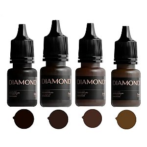 Kit Pigmento Mineral Diamond 4 Cores 5 ml