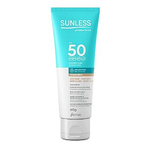 Protetor Solar Facial Sunless FPS 50 Toque Seco Cor Bege Claro 60g