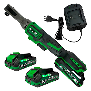 Catraca à Bateria 1/2'' 10Kg-20V Curta (2 Baterias) - Potente