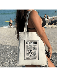 Bolsa Ecobag  100% algodão Estampa BISCOITO GLOBO (preto)
