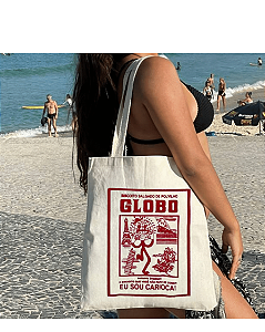 Bolsa Ecobag 100% algodão Estampa BISCOITO GLOBO (vermelho)