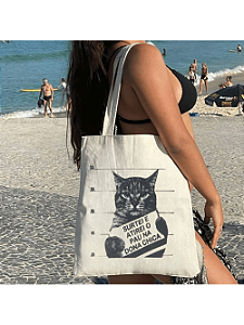 Bolsa Ecobag 100% algodão Estampa ATIREI O PAU NA DONA CHICA