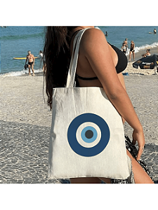 Bolsa Feminina Ecobag  100% algodão Estampa OLHO GREGO