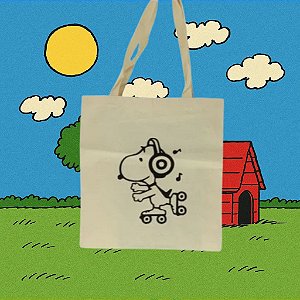 Bolsa Ecobag 100% algodão Estampa SNOOPY MUSIC