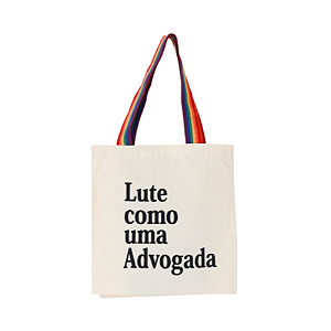 Bolsa Ecobag  100% algodão Estampa LUTE COMO ADV (arco-íris)