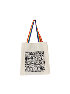 Bolsa Ecobag 100% algodão Estampa GATOS (arco-íris)
