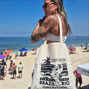 Bolsa Ecobag 100% algodão Estampa BRAZIL RIO