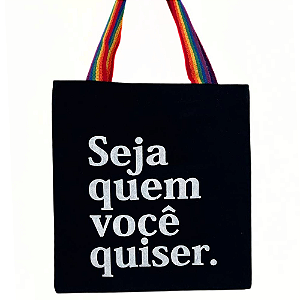 Bolsa Ecobag 100% algodão Black SEJA QUEM VC QUISER colorida