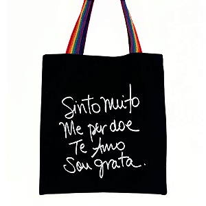 Bolsa Ecobag 100% algodão Black SOU GRATA (colorida)