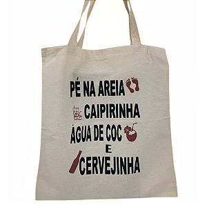 Bolsa Ecobag 100% algodão PÉ NA AREIA