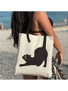 Bolsa Ecobag 100% algodão Estampa GATO PRETO