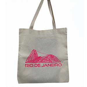 Bolsa Ecobag 100% algodão Estampa PÃO DE AÇÚCAR (rosa)