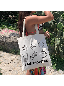 Bolsa Ecobag  100% algodão estampa PAÍS TROPICAL
