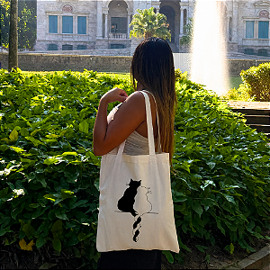 Bolsa Ecobag 100% Algodão Estampa CATS TANGLED Reutilizável Estilosa