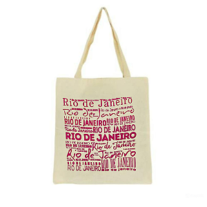Bolsa Ecobag 100% algodão RJ ESCRITAS (rosa)
