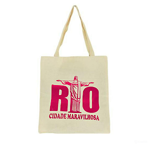 Bolsa Ecobag 100% algodão RIO (rosa)