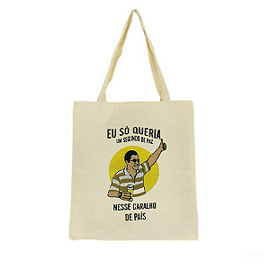 Bolsa Ecobag 100% algodão SEGUNDO DE PAZ (amarelo glitter)